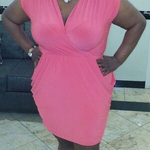 Fashion to Figure Vibrant Coral Mini Dress